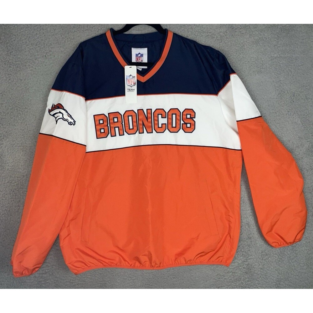 G-III NFL Denver Broncos Windbreaker Jacket Colorblock Mens XL Orange Blue NWT